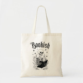 Buchliebendes Skelett Halloween-Lesen Gothic Tragetasche