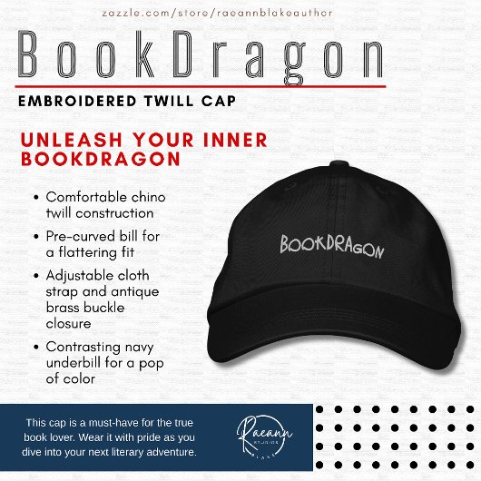 Buchliebhaber 'Bookdragon' bestickte Twill Cap Baseballkappe