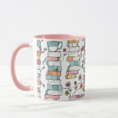 Buchliebhaber Bücher Pastellrosa Kaffeetasse (Links)