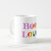 Buchliebhaber bunt Retrotypografie-Trend Kaffeetasse (Vorderseite Links)