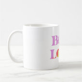 Buchliebhaber bunt Retrotypografie-Trend Kaffeetasse (Links)