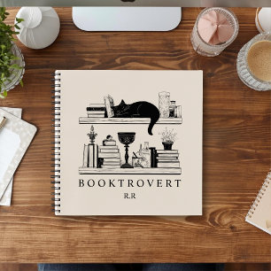 Buchliebhaber-Couch-Bücherregal-Booktrovert-Monogr Notizblock