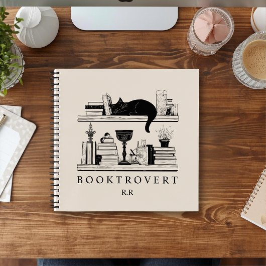 Buchliebhaber-Couch-Bücherregal-Booktrovert-Monogr Notizblock