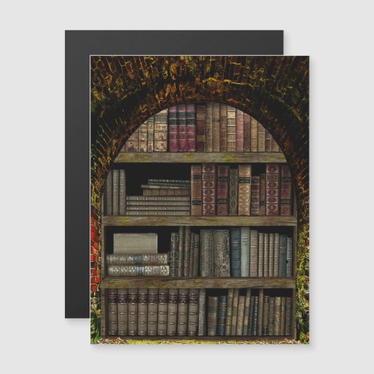 Buchliebhaber der Alten Buchbibliothek Magnetkarte (Vorne/Hinten)