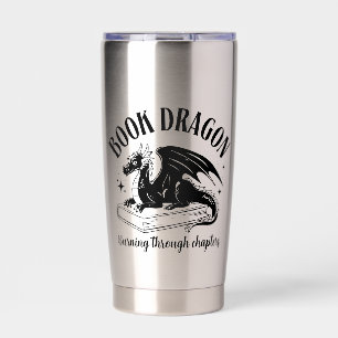 Buchliebhaber-Drache Fantasy-Leser-Geschenk Thermobecher
