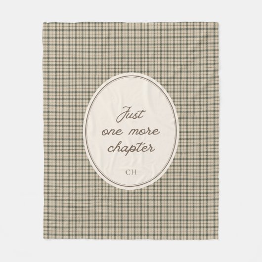 Buchliebhaber Elegantes Skript Gingham Monogramm G Fleecedecke (Vorderseite)