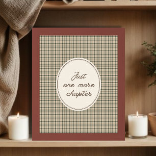 Buchliebhaber Elegantes Vintage-Gingham-Geschenk Poster