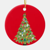 Buchliebhaber fröhlicher Traum Weihnachtsbaumspass Keramik Ornament (Vorne)