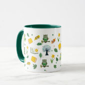 Buchliebhaber Frühlingsdesign 11oz Kaffeetasse (Vorderseite Links)