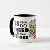 Buchliebhaber Geschenk brauche ich alle diese Büch Tasse (Vorderseite Links)