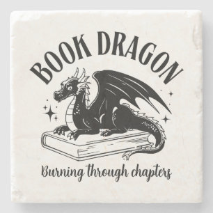 Buchliebhaber-Geschenk Fantasy-Drache Steinuntersetzer