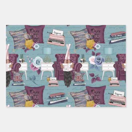 Buchliebhaber Geschenkpapier Set (Vorderseite 3)