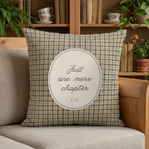 Buchliebhaber-Gingham-Monogramm Kissen