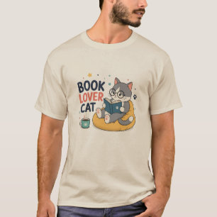 Buchliebhaber-Katze Niedlich Lesende Katzen-Buchwu T-Shirt
