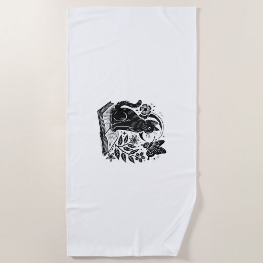 Buchliebhaber Katzen Bookworms Booknerds Halloween Strandtuch (Vorderseite)