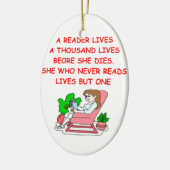 Buchliebhaber Keramik Ornament (Links)