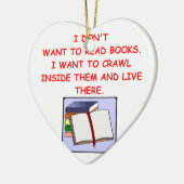 Buchliebhaber Keramik Ornament (Links)