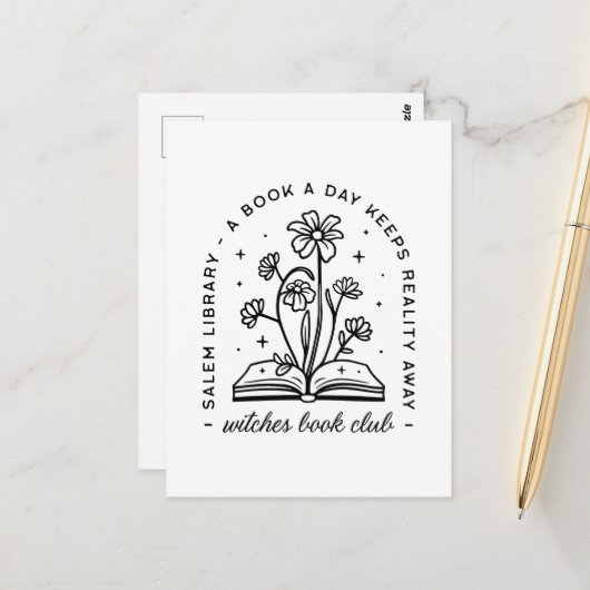 Buchliebhaber Klub mit Mädchen beim Lesen von Squa Postkarte (Vorderseite/Rückseite Beispiel)