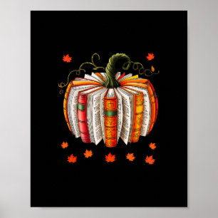 Buchliebhaber-Kürbis-Buch-Lehrer-Herbst-Halloween- Poster
