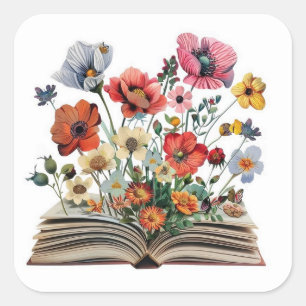 Buchliebhaber Leser Schriftsteller Bibliophile Dic Quadratischer Aufkleber