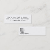 Buchliebhaber Mini Visitenkarte (Vorne/Hinten)