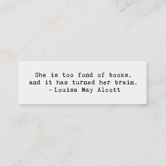 Buchliebhaber Mini Visitenkarte (Vorderseite)