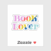 Buchliebhaber niedliche Regenbogenretro-Typografie Aufkleber (Blatt)