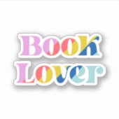 Buchliebhaber niedliche Regenbogenretro-Typografie Aufkleber (Vorderseite)