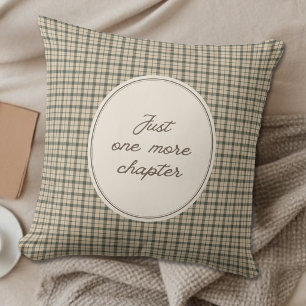 Buchliebhaber Nur noch ein Kapitel Schrift Gingham Kissen