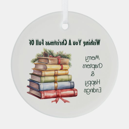 Buchliebhaber Ornament Aus Glas (Rückseite)