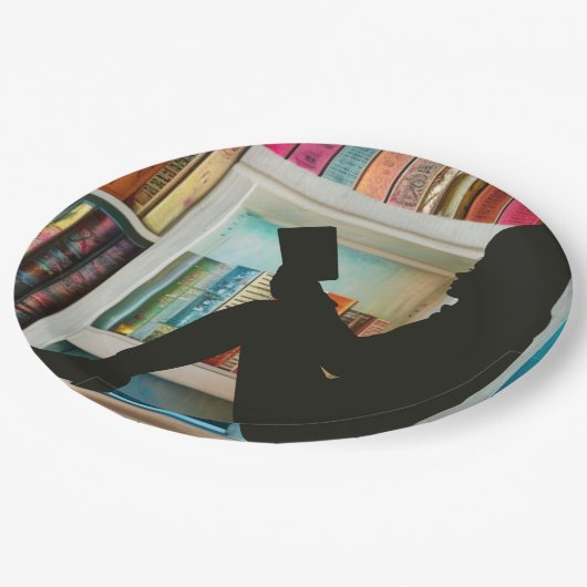 Buchliebhaber Pappteller (Schrägansicht)