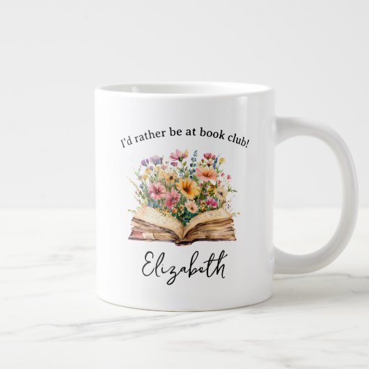 Buchliebhaber personalisiertes Aquarellbuch Jumbo-Tasse (Rechts)