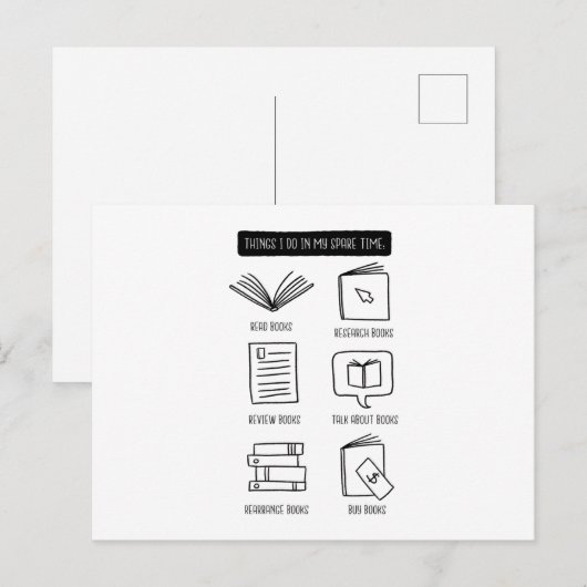 Buchliebhaber Postkarte (Vorne/Hinten)
