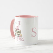 Buchliebhaber-Rosa-Griff Initialen-Tasse Tasse (Vorderseite Links)