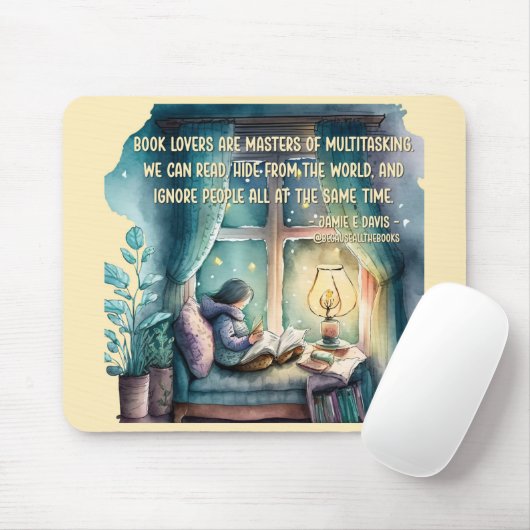 Buchliebhaber sind Meister des Multitasking Mousepad (Mit Mouse)