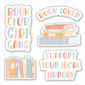 Buchliebhaber-Sticker-Set Aufkleber (Vorderseite)