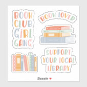 Buchliebhaber-Sticker-Set Aufkleber (Blatt)