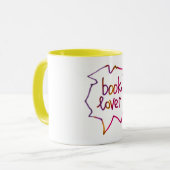 Buchliebhaber Text künstlerisch zeichnend Schrift Tasse (Vorderseite Links)