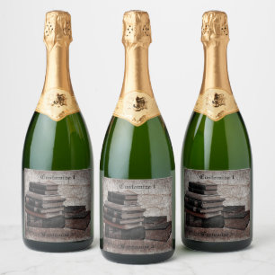 Buchliebhaber Vintag Schaumweinetikett