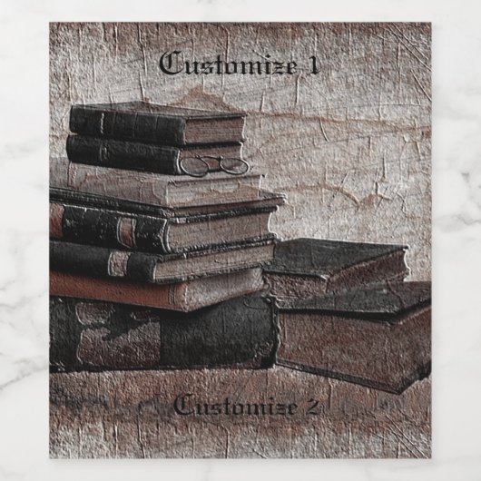 Buchliebhaber Vintag Weinetikett (Einzelnes Label)