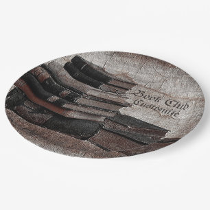 Buchliebhaber Vintage Buchklubpapiere Teller