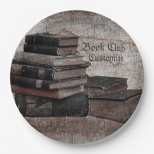 Buchliebhaber Vintage Buchklubpapiere Teller (Vorderseite)