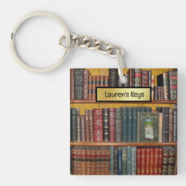 Buchliebhaber Vintage, klassische Bücher im Buchre Schlüsselanhänger