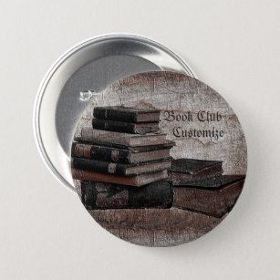 Buchliebhaber Vintager Buchclub Button