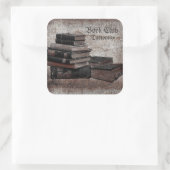 Buchliebhaber Vintager Buchclub Quadratischer Aufkleber (Tasche)