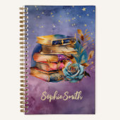 Buchliebhaber Whimsical Stack of Books Journal Notizblock (Vorderseite)