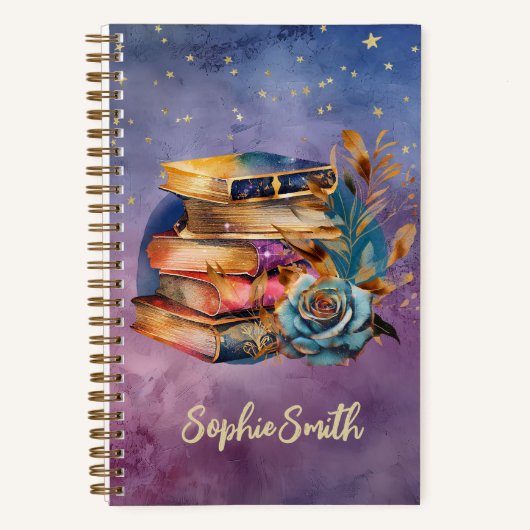 Buchliebhaber Whimsical Stack of Books Journal Notizblock (Vorderseite)