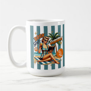 Buchmädchen Sommerferien Strandtrip Kaffeetasse