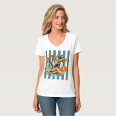 Buchmädchen Sommerferien Strandtrip T-Shirt (Vorderseite Vollansicht)