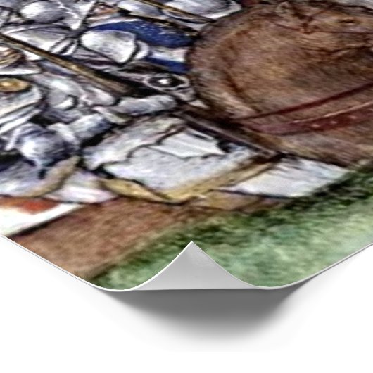 Buchmalerei Mittelalter Belagerung Poster (Ecke)